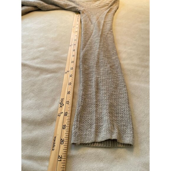 Free People Y2K Comfy Beige Long Knit Cardigan Pockets Bell sleeves BoHo Sz M - Picture 6 of 9